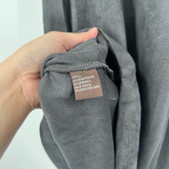 J. McLaughlin Gray Faux Suede Short Sleeve Swing Dress - Picture 7 of 7